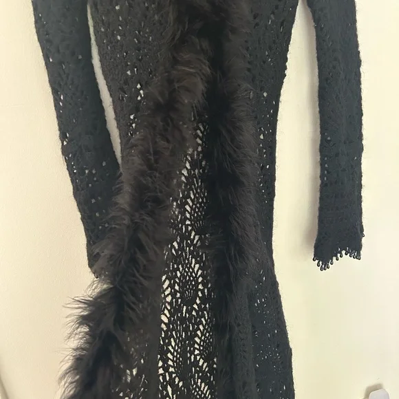 Bebe Elegant Black Long Knitted Duster - Picture 5 of 11